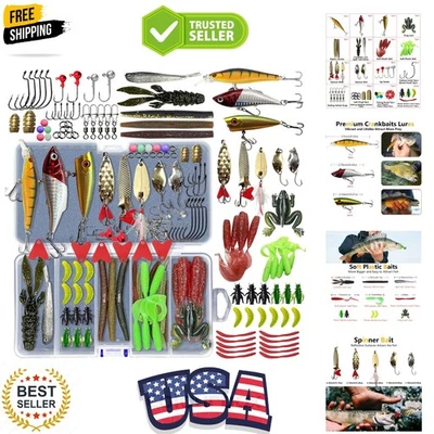 Набор рыболовных приманок, приманки снасти, включая воблеры, приманки для топовой воды, Spi... - Изображение 1 из 4