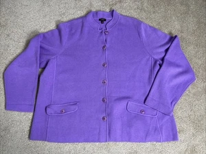 NWOT Talbots Womens Sweater Jacket Button Up Pockets Lavender Purple Size 3XP - Picture 1 of 12