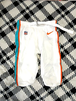 Pantalones de juego en el campo emitidos por el equipo NFL Miami Dolphins # 51 blancos talla 32 Foto 1 de 4