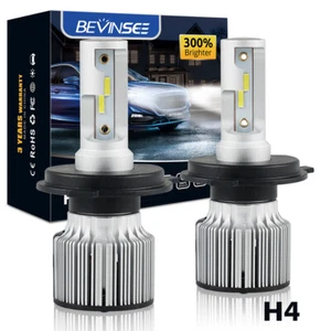 BEVINSEE H4 9003 LED Headlight Bulbs Hi/Low Beam Fit Nissan Kubistar 03-07 White - Picture 1 of 11