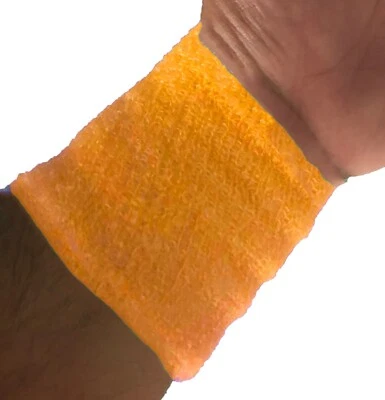 MARKENLOS Schweißband Sport Schweißbänder Armband Tennisarmband Gym Sonnengelb 2er Set