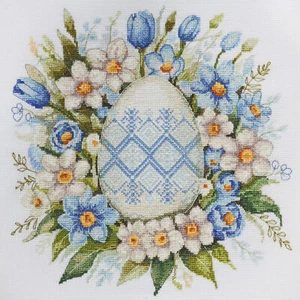 DIY Kreuzstich Kit "Ostern kommt bald" 8,3"x8,3", Abris Art - Bild 1 von 7