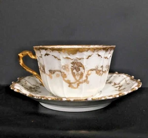 Elite Limoges France Tea / Coffee Cup & Saucer madefor HIGGINS & SEITER New York - Picture 1 of 13