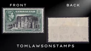 Gibraltar Sg127a 1/- Negro y Verde P13 MM / Gato £75 (01) - Imagen 1 de 4