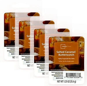 LOT of 4 SALTED CARAMEL Butterscotch Scented Wax Cube Melts, 24 total - Picture 1 of 2