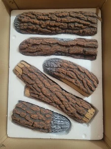 Ceramic Logs For A Fireplace 5 Piece - Picture 1 of 7