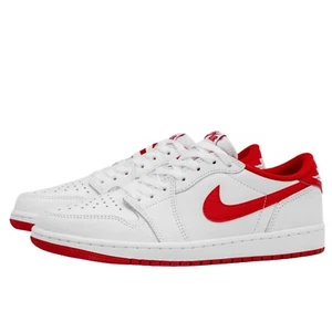 Nike Air Jordan 1 White Red Retro Low OG Leather Sneakers AJ1 Men Size 16 NEW! - Picture 1 of 14