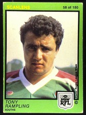 1982 #58 Tony Rampling Souths Rabbitohs Scanlens rugby league NRL card