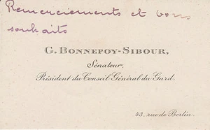 GEORGES BONNEFOY-SIBOUR AUTOGRAPHS Senator Pont-Saint-Esprit (Gard). - Picture 1 of 3