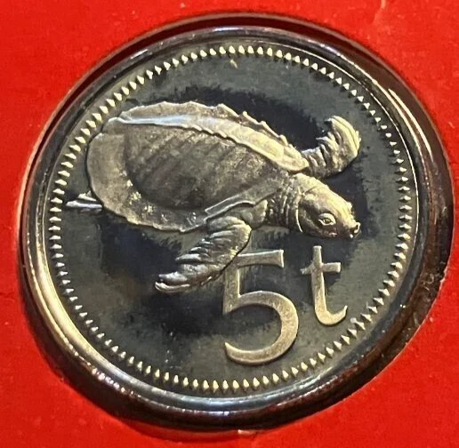 elf Papua New Guinea 5 Toea 1976 FM (P) Turtle - Image 1 of 1