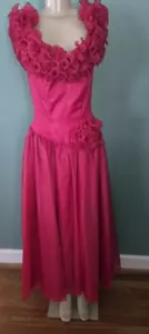 Beautiful Vintage MIKE BENET Magenta Ball Gown Formal Pageant Dress Size 14 - Picture 1 of 6