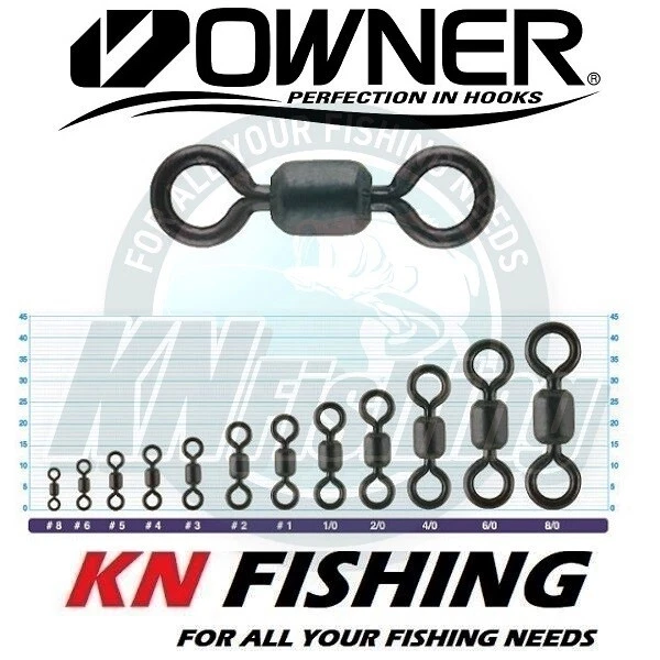OWNER SWIVEL 52445 KS-11 Black Sizes #3 - #8 EXTRA STRONG STAINLESS FISHING - Image 1 of 1