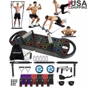 Portable Exercise Equipment 20 in 1 Push Up Board Resistance Bands Home Gym New - Picture 1 of 5