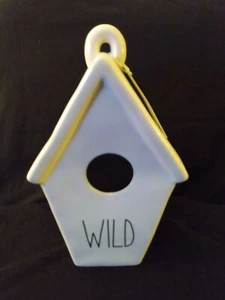 Rae Dunn WILD Birdhouse w/Feather On Back (No Ribbon on Top) See Description - Picture 1 of 3