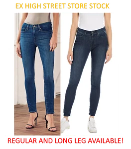 Ladies Womens Jeans Stretch Fit Straight Denim EX STORE Regular Long Leg NEW - Picture 1 of 17