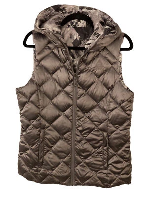 Chaleco Gerry Down Mujer Gris Mediano con Diseño Geométrico Reversible Embalable Foto 1 de 4