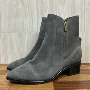 Stivali donna Cole Haan Teegan 8,5 grigio pelle scamosciata punta scarpa tacco alla caviglia - Foto 1 di 7