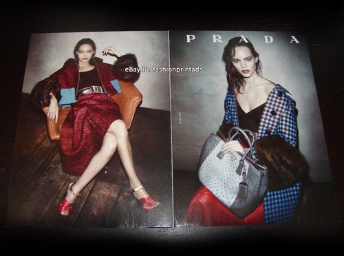 PRADA 2 pagine STAMPA ANNUNCIO autunno 2013 MALAIKA FIRTH Freja Beha Erichsen STEVEN MEISEL