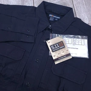 5.11 Tactical Shirt Mens Large Fire Blue Cotton Long Sleeve Pocket Vented Top - Picture 1 of 7