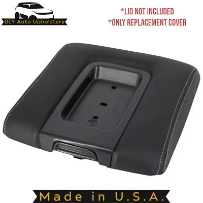 Cubierta de tapa de consola central de cuero sintético negro azabache 2014-2019 para Chevrolet Silverado Foto 1 de 4