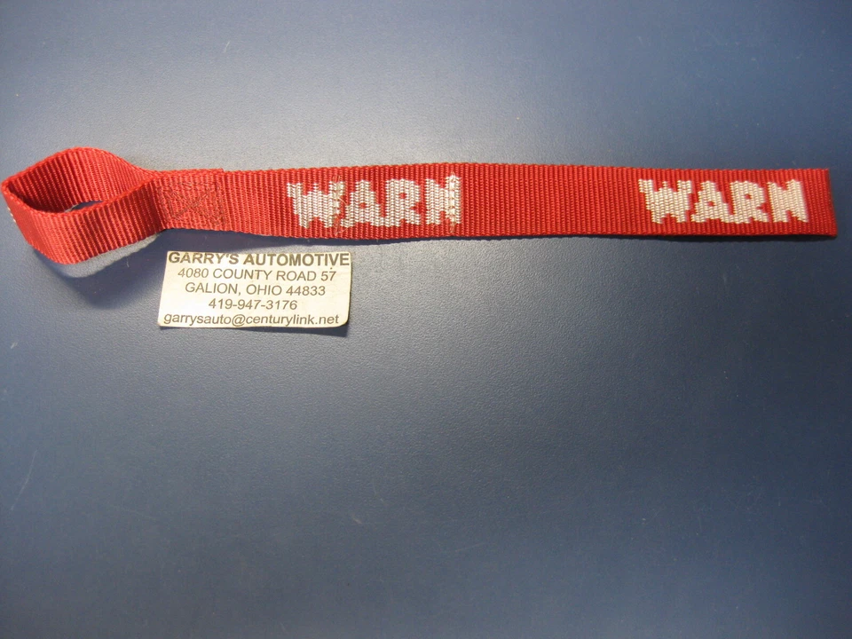 Genuine Warn 69645 38293 Replacement Red Hook Strap Pull Grab Winch Logo Safety - Image 1 of 1