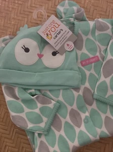 Halloween Infant Carter's Baby Girl Owl Aqua Sleeper Sleep Size 6 months NWT - Picture 1 of 5