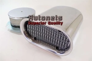 Mini-Hilborn Hood Scoop Smooth Single Air Cleaner Polish Aluminum 4Barrel Blower - Picture 1 of 3