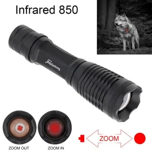 SecurityIng E6 IR-850nm LED Hunting Flashlight Zoomable Night Vision Light Torch - Picture 1 of 9