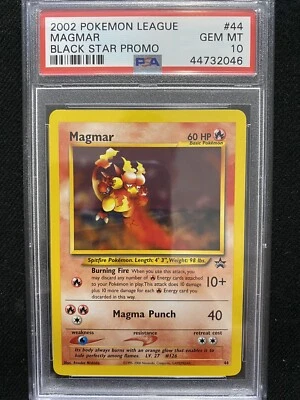 2002 Pokemon League Black Star Promo Magmar #44 PSA 10 Gem Mint - Image 1 of 2