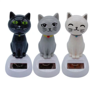 Solar Dancing Toy Cute Solar Powered Swinging Cat Dashboard Decoration - Picture 1 of 15