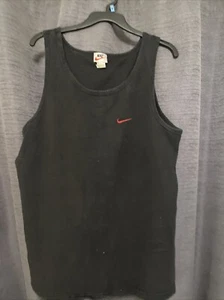 Vintage 90s Nike Blank Tank Top Muscle Shirt Size M Faded Black USA Swoosh White Tag - Bild 1 von 6