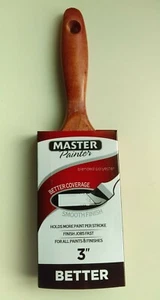 Master Painter Better Coverage Smooth Finish 3" Flat Polyester Paint Brush - Picture 1 of 11