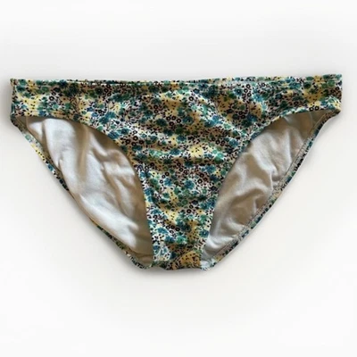 Parte inferior de bikini forrada de tiro medio floral azul marino antiguo para mujer talla M Foto 1 de 4