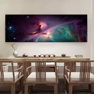 Panoramic Abstract Nebula Cloud Design Canvas Print Wall Art Home Decor - Picture 1 of 6