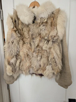 Vintage '70s Fox? fur coat in great condition, sleeves zip off to be a vest. - Image 1 of 4
