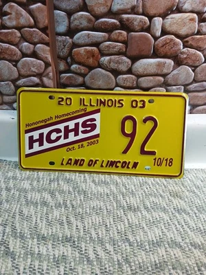 Hononegah Homecoming Illinois 2003 matrícula especial Land of Lincoln Foto 1 de 3