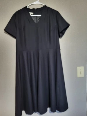 PENDLETON Black Wool Dress 18 Fit & Flare A Line Tailored Classic Sleeveless  - Image 1 of 4