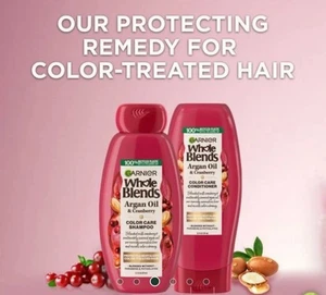 Garnier Whole Blends Argan Oil Cranberry Color Care Shampoo And Conditioner Set - Picture 1 of 8