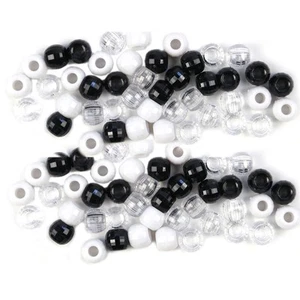 240pcs Dreadlocks Perlen Schwarz Weiß Transparente Hair Tube Perlen Zubehör CUB - Bild 1 von 24