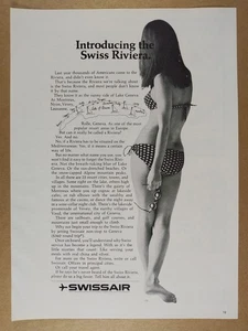 1966 Swissair Airline Introducing the Swiss Riviera Vintage Print Ad - Bild 1 von 1