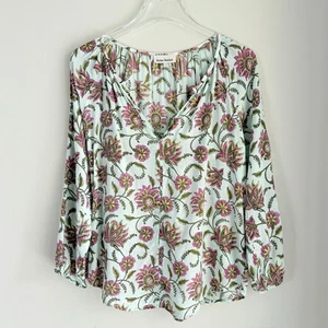 Rollhase Blumen Tunika Top Schlitz V Adrianna asiatisch Gr. S/M Bohemian Coquette - Bild 1 von 7