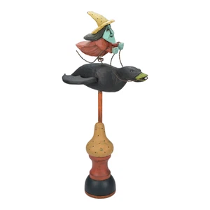 Bruja Voladora Primitiva Talla en Madera M.D. Bair Studio Audubon NJ 2000s - Imagen 1 de 6