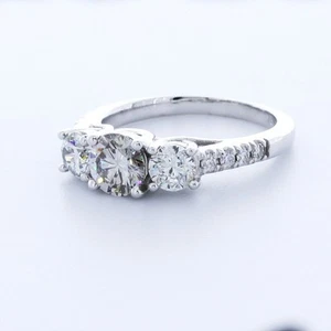 2.4CT LAB-CREATED DIAMOND E/VS1 ROUND CUT 18K GOLD PRONG VINTAGE ENGAGEMENT RING - Picture 1 of 3