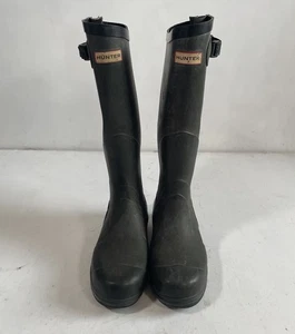 Stivali Wellington neri Hunter Balmoral Wellies taglia UK 8 regolabili lateralmente - Foto 1 di 10