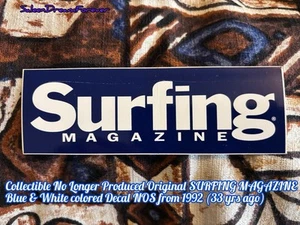 RARE ORIG SURFING MAGAZINE BLUE & WHITE DECAL STICKER NOS FRM 1992 SURF CALIF - Picture 1 of 3