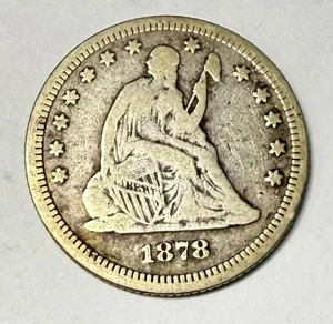 1878 Seated Liberty - Quarter Dollar. 0.9 Silver. USSC25LS - Picture 1 of 2