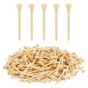 300 Pack Bamboo Golf Tees in Bulk (2 3/4 inch, Natural Wood Color) - Picture 1 of 10