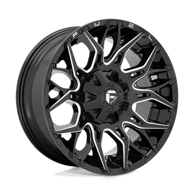 Глянцевое черное фрезерованное колесо 22x12 Fuel D769 TWITCH 5x4,5/5x5 (-44 мм) - Изображение 1 из 4