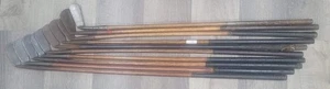 10 Antique Vintage 1920s Scottish Made Interesting Hickory Wood Shaft Golf Clubs - Picture 1 of 12