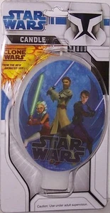 STAR WARS BIRTHDAY CANDLE CLONE WARS FLAT PARTY CAKE TOY NOVELTY - Picture 1 of 3